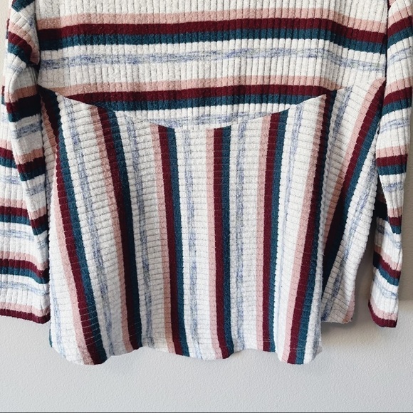 Anthropologie Saturday Sunday Pippa Hacci Turtleneck Striped LS Top Size XS - Picture 10 of 13